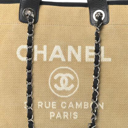 Chanel Canvas Medium Deauville Tote Beige Black 8 of 10