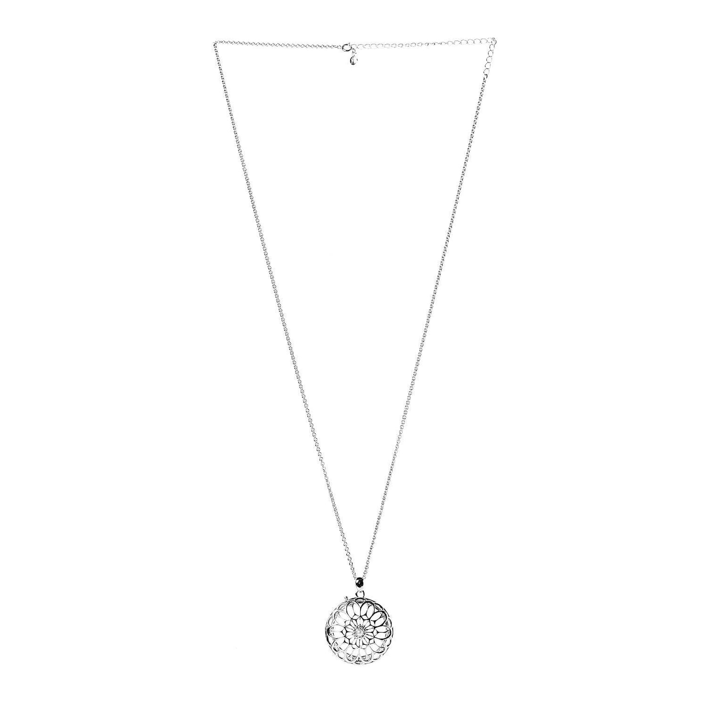 Akoya Pearl Magnifying Glass Loupe Pendant Necklace Silver