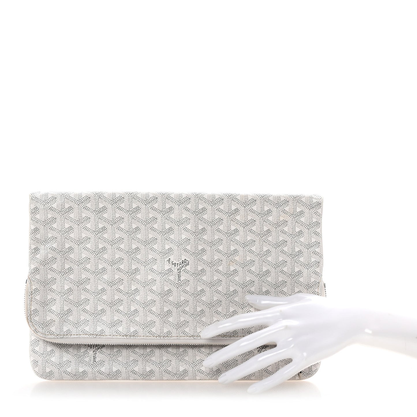 Goyardine Sainte Marie Soft Clutch White
