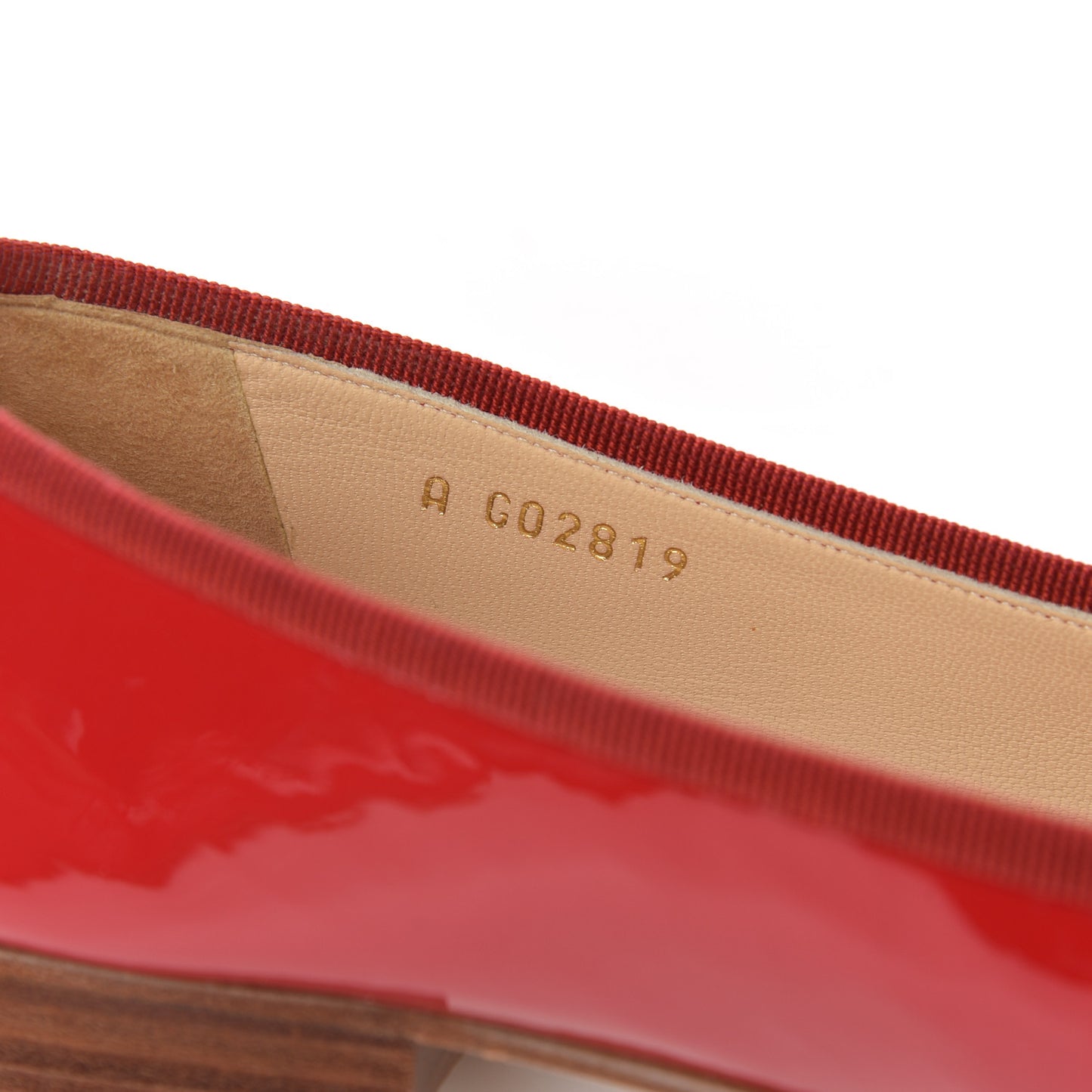 Patent CC Cap Toe Ballerina Flats 37.5 Red