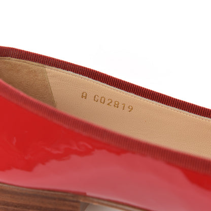Chanel Patent CC Cap Toe Ballerina Flats 37.5 Red 8 of 17