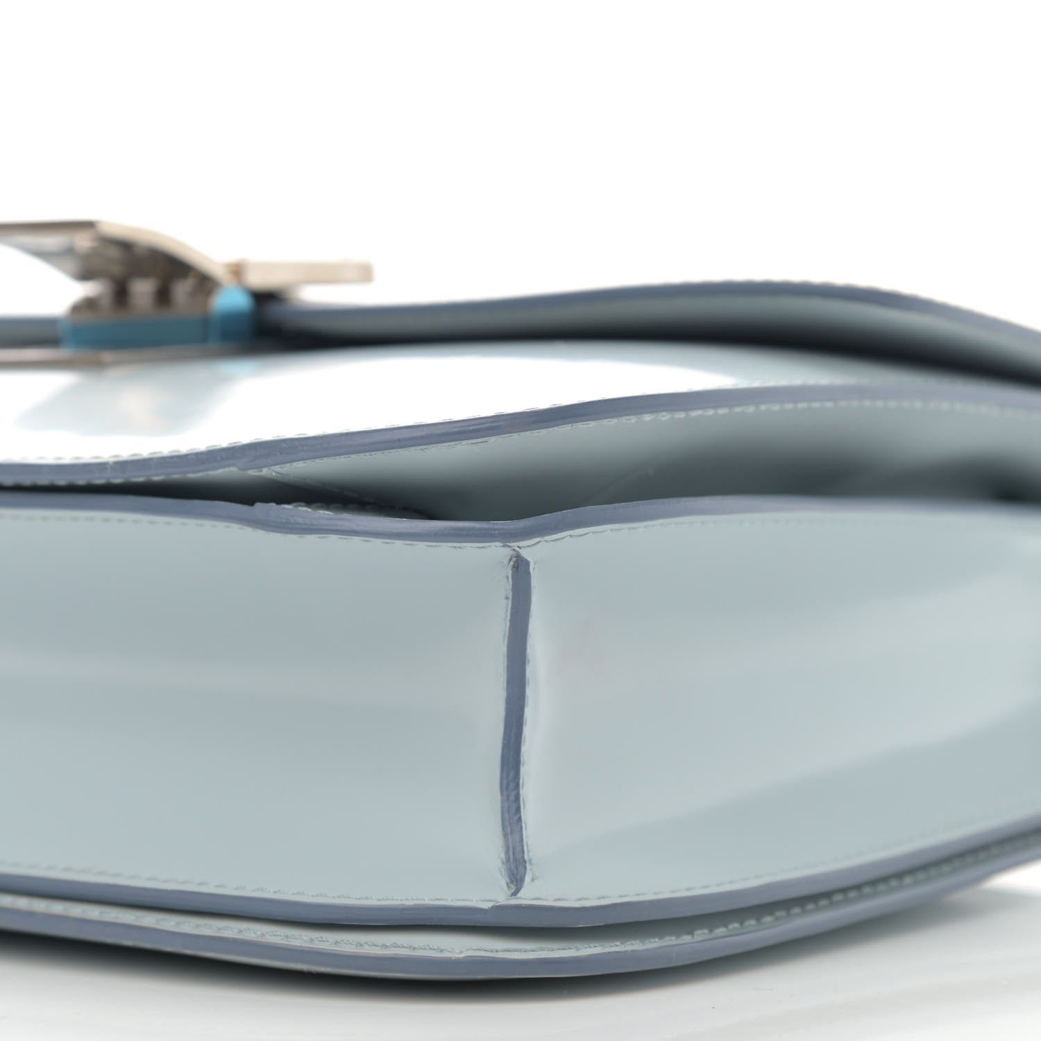 Celine Spazzolato Calfskin Medium Classic Box Flap Bag Glacier 10 of 12