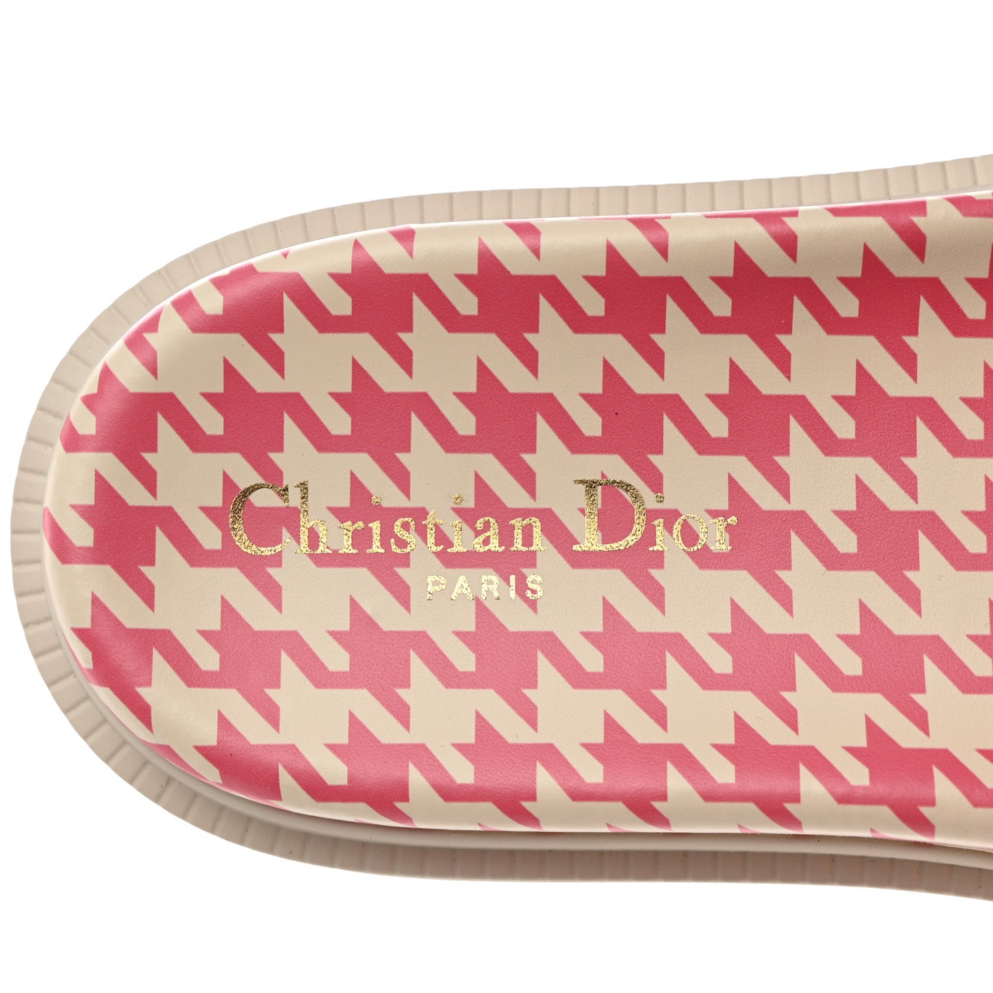 Micro PDP Cotton Houndstooth Embroidered Dway 10mm Slide Sandals 40.5 Peony