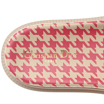 Christian Dior Micro PDP Cotton Houndstooth Embroidered Dway 10mm Slide Sandals 40.5 Peony 6 of 8