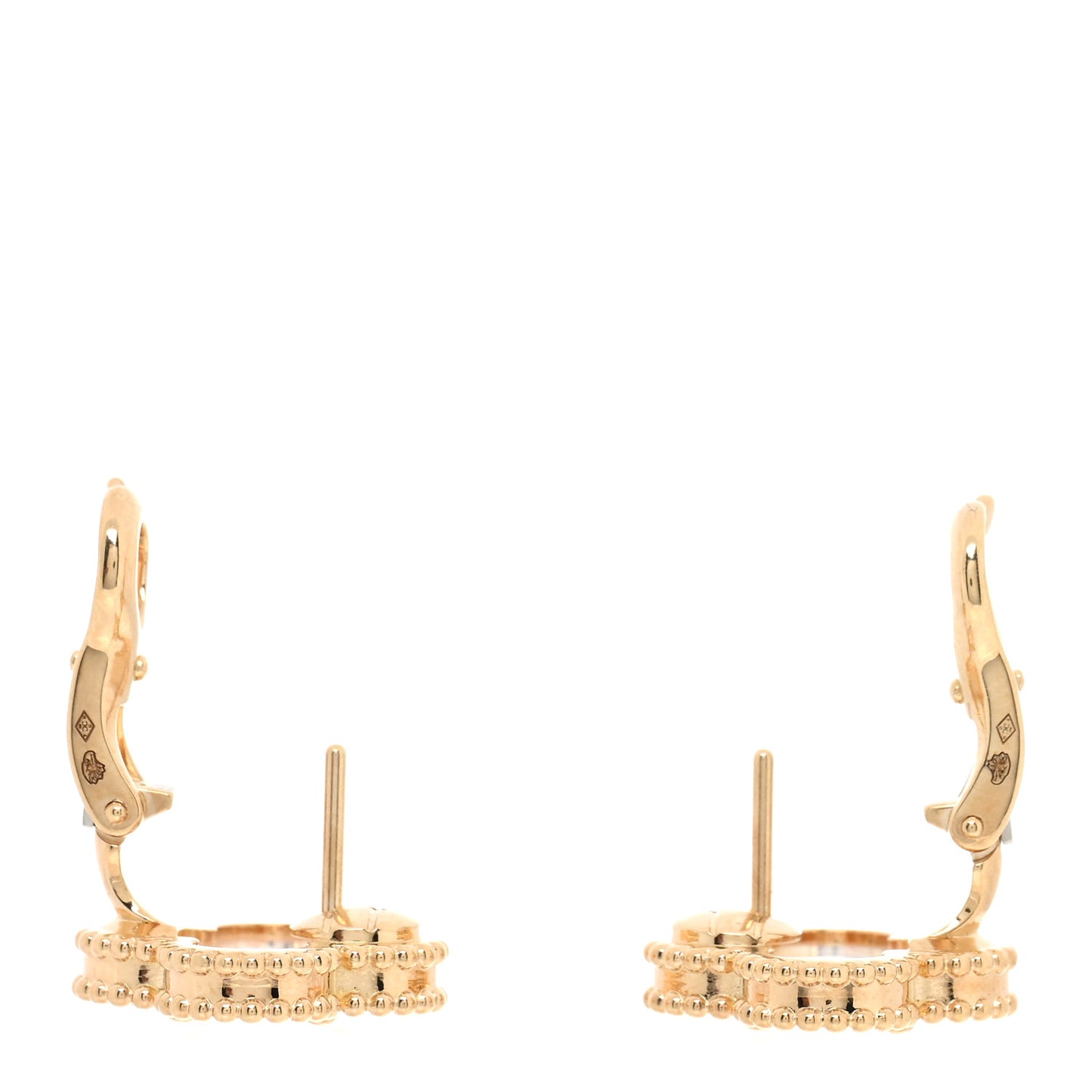 18K Yellow Gold Mother of Pearl Vintage Alhambra Earrings