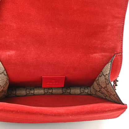 Gucci GG Supreme Monogram Suede Mini Dionysus Shoulder Bag Beige Ebony Vulcanic Red 5 of 8