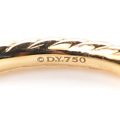 David Yurman 18K Yellow Gold Diamond 2mm Cable Collectibles Band Ring 52 6 4 of 4