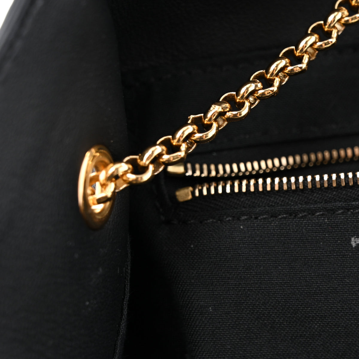 Vitello Grace King Karligraphy Chain Bucket Bag  Black Bisquit