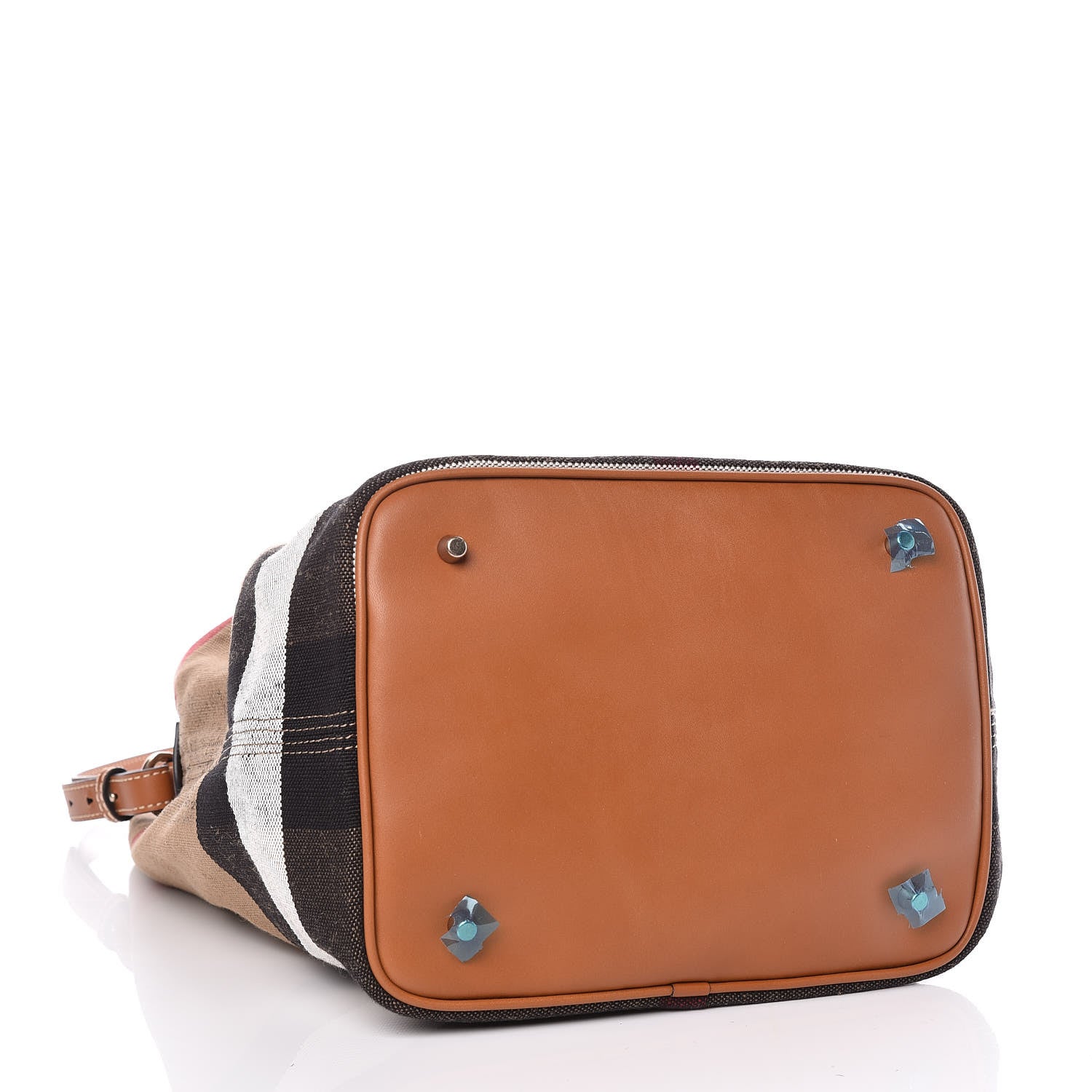 Burberry Canvas Mega Check Medium Ashby Hobo Saddle Brown 5 of 11
