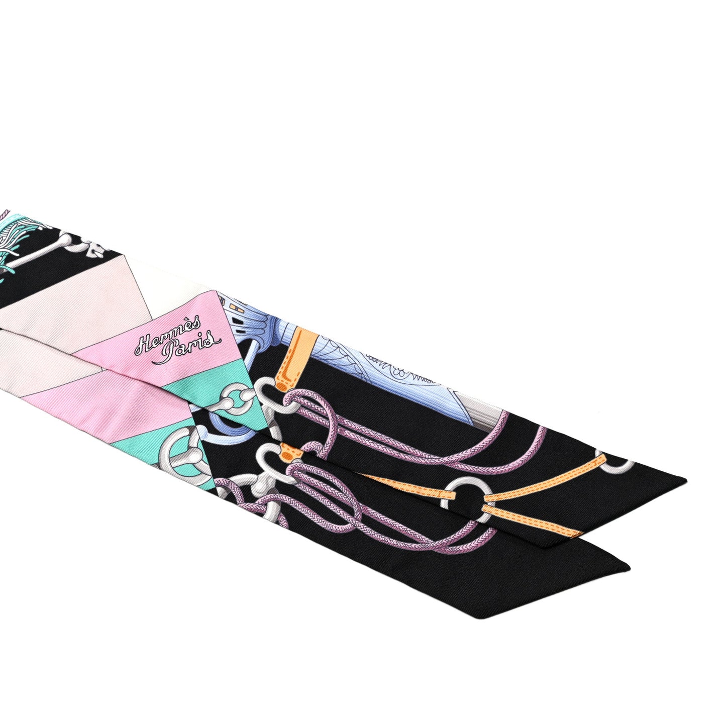 Silk Cliquetis Twilly Black Rose Menthol