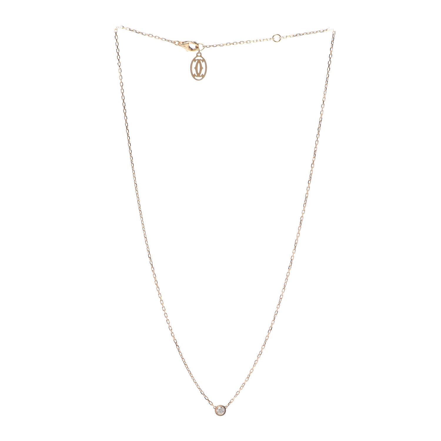 Cartier 18K Pink Gold Diamond SM D'Amour Pendant Necklace 3 of 6