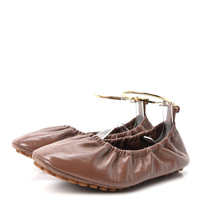 Fendi Vitello Filo Ballerina Flats 35 Brown 4 of 9
