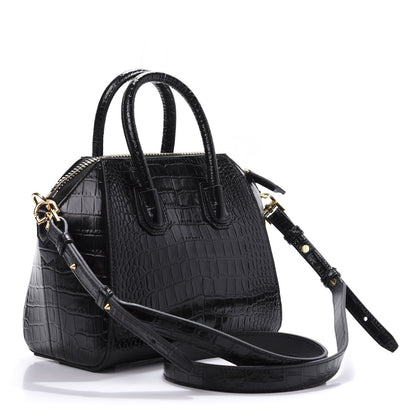 Givenchy Calfskin Crocodile Embossed Mini Antigona Black 3 of 10