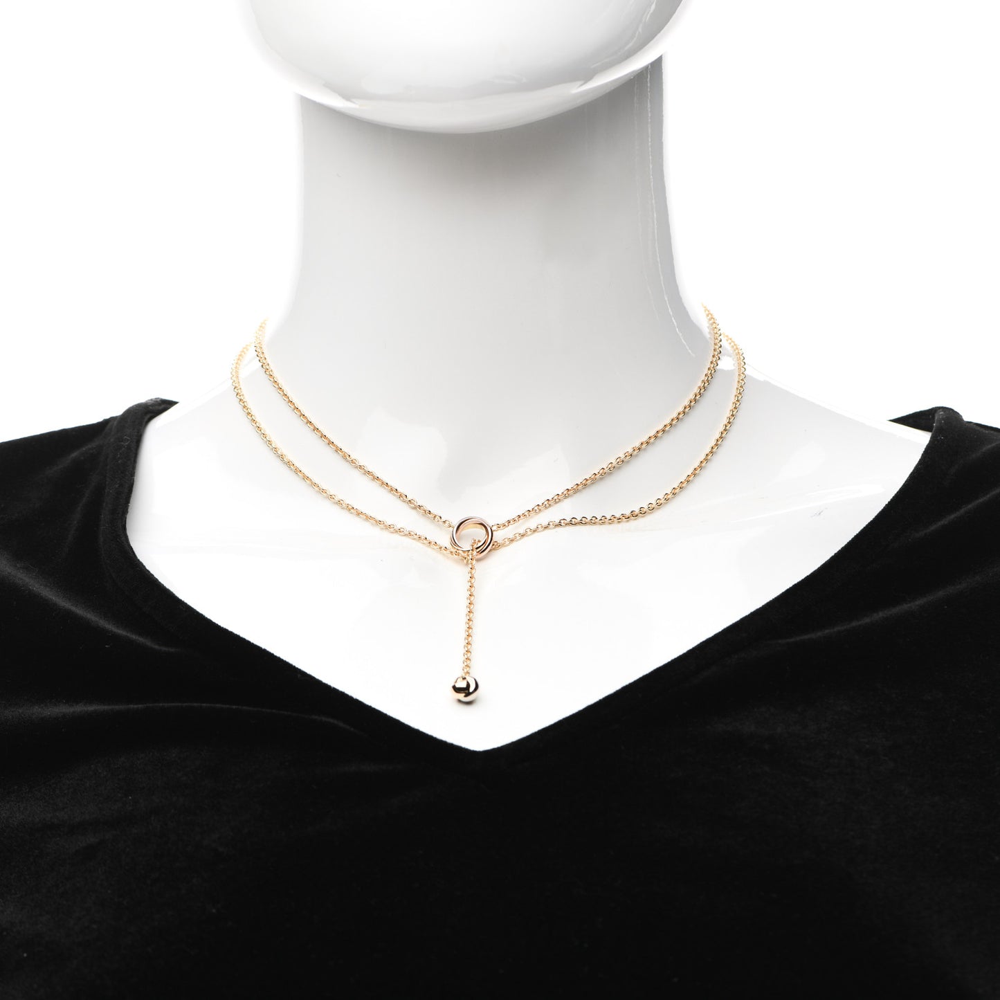 18K Pink Yellow White Gold Baby Trinity Pampilles Necklace