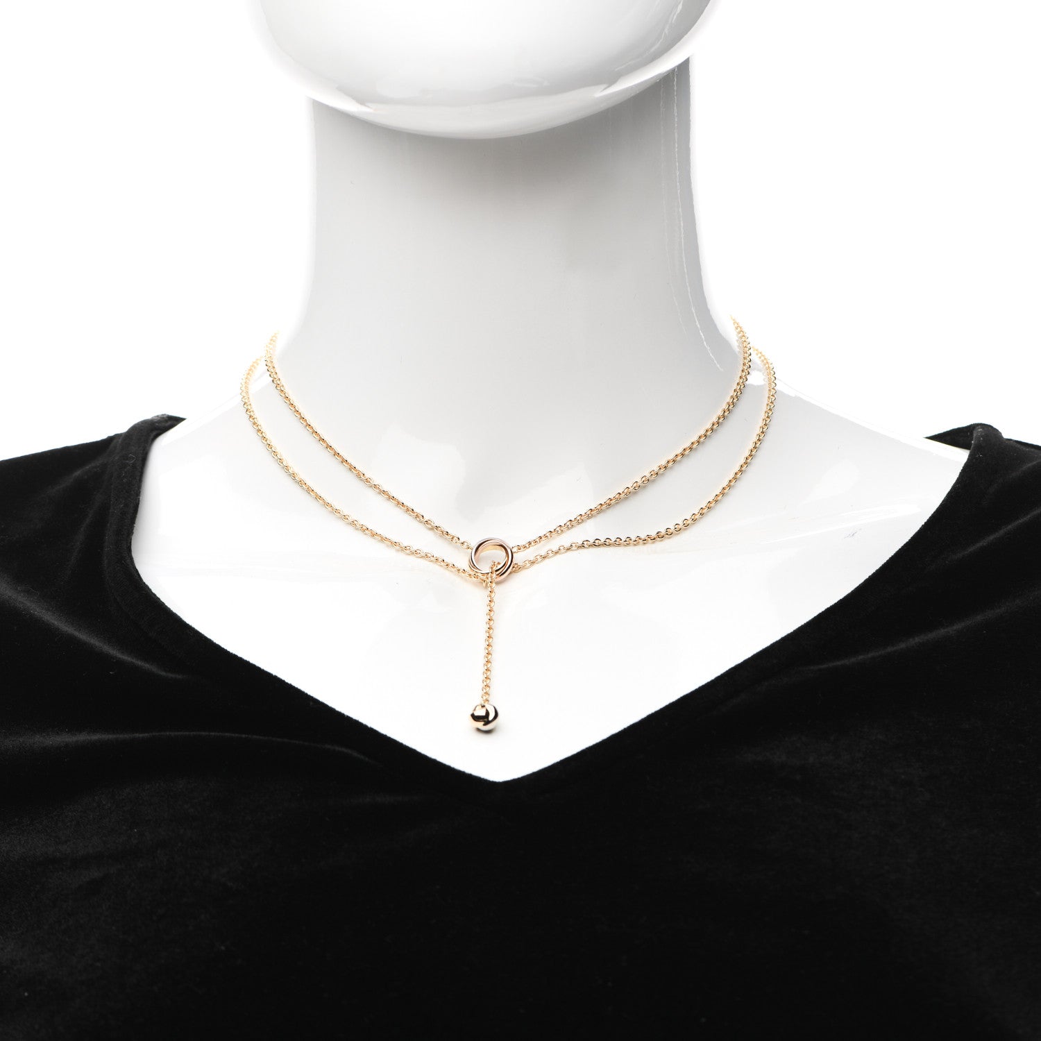 Cartier 18K Pink Yellow White Gold Baby Trinity Pampilles Necklace 2 of 5
