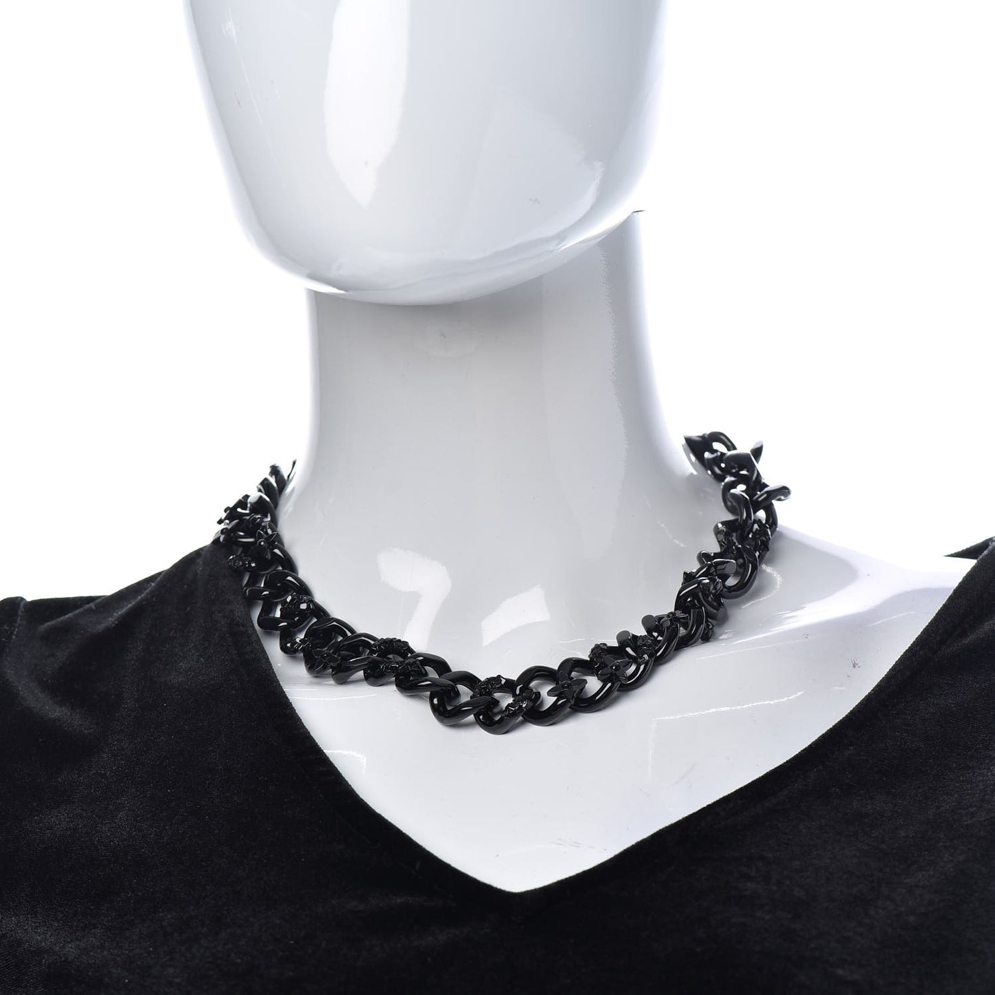 Metal Black As Knight Chain Necklace Black