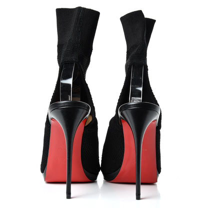 Christian Louboutin Maille Tricot Nappa Cheminene 120 Sock Ankle Boots 40 Black 8 of 10