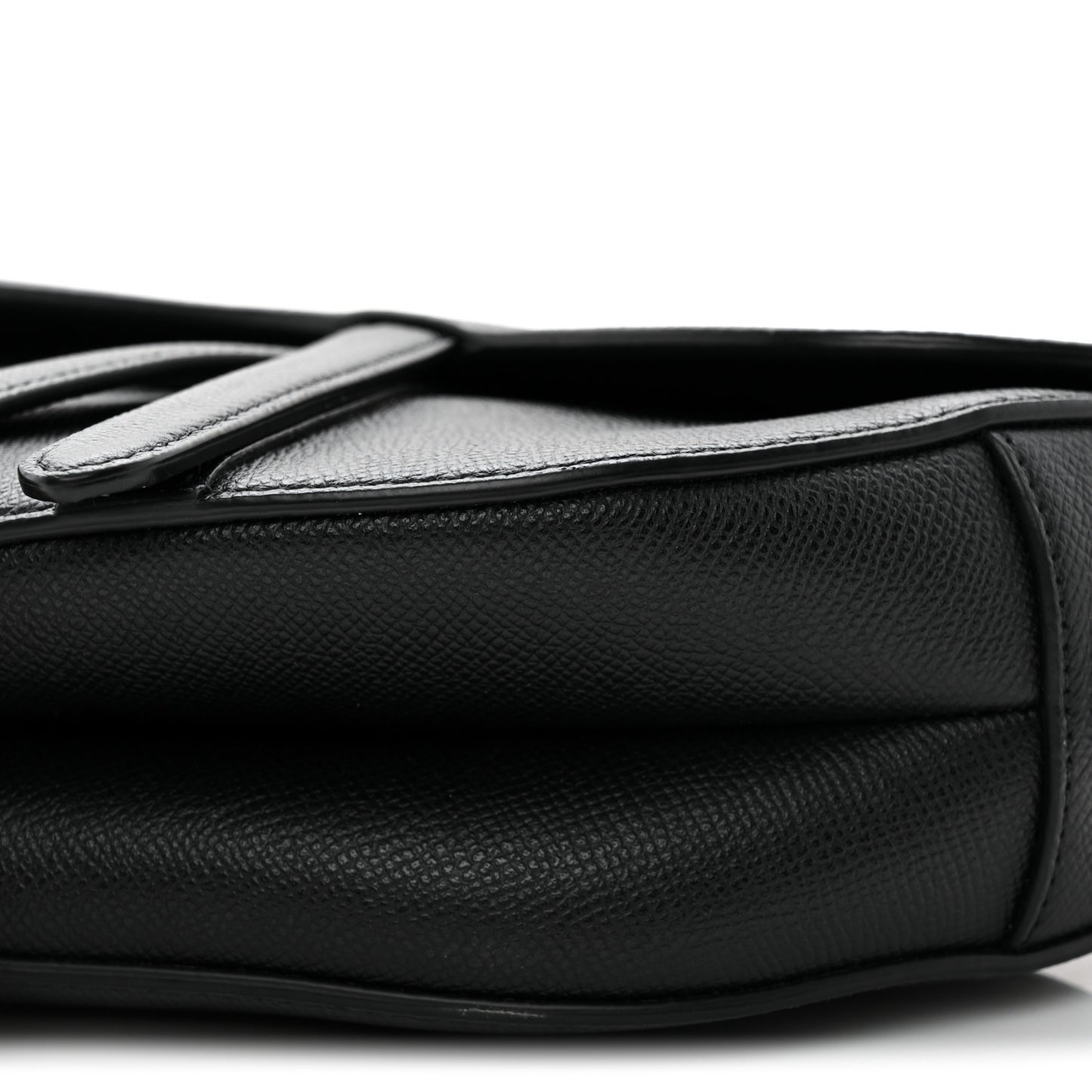 Grained Calfskin Saddle Bag Black