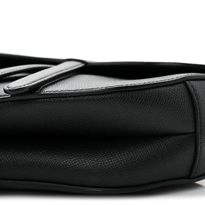 Christian Dior Grained Calfskin Saddle Bag Black 10 of 10