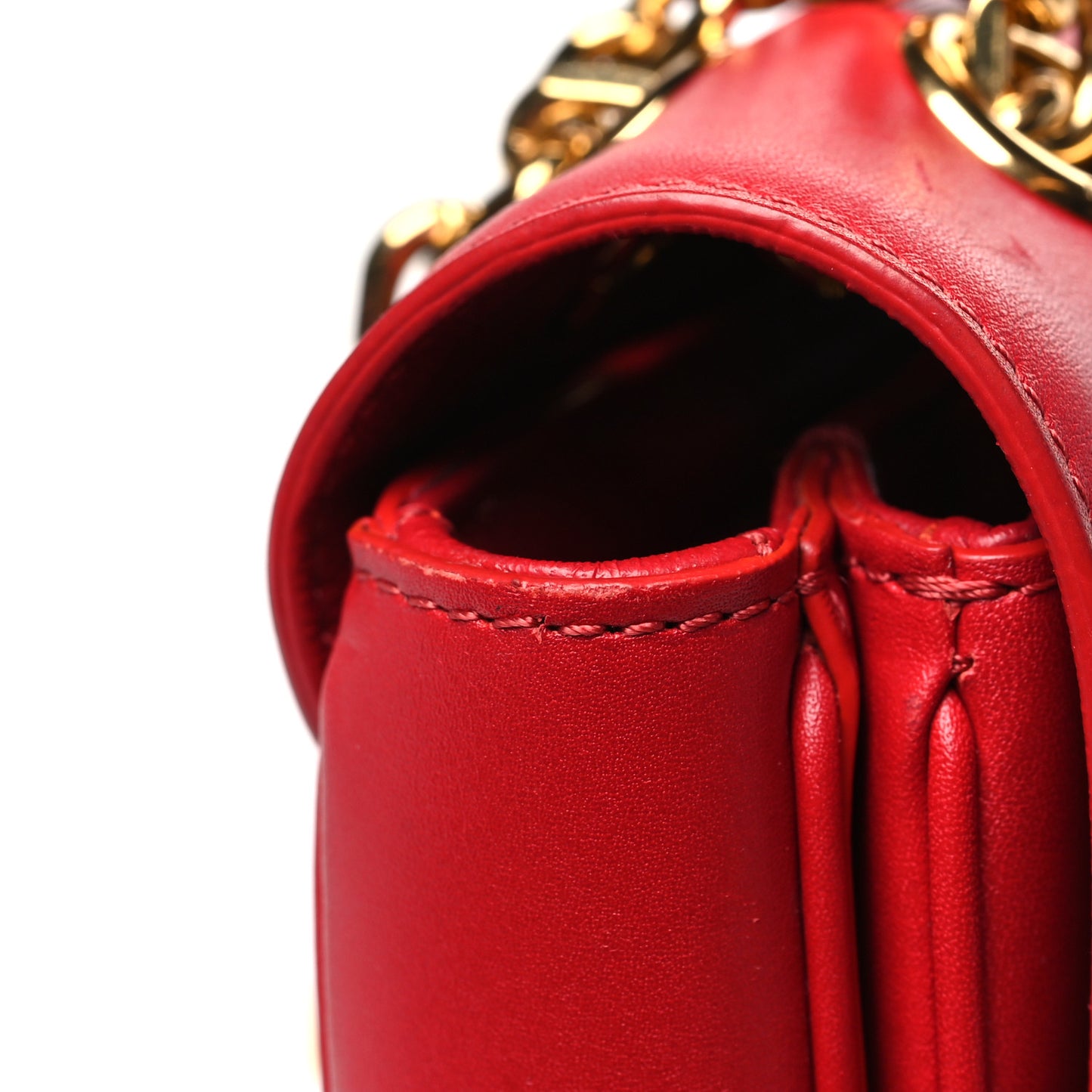 Shiny Calfskin Small C Bag Red