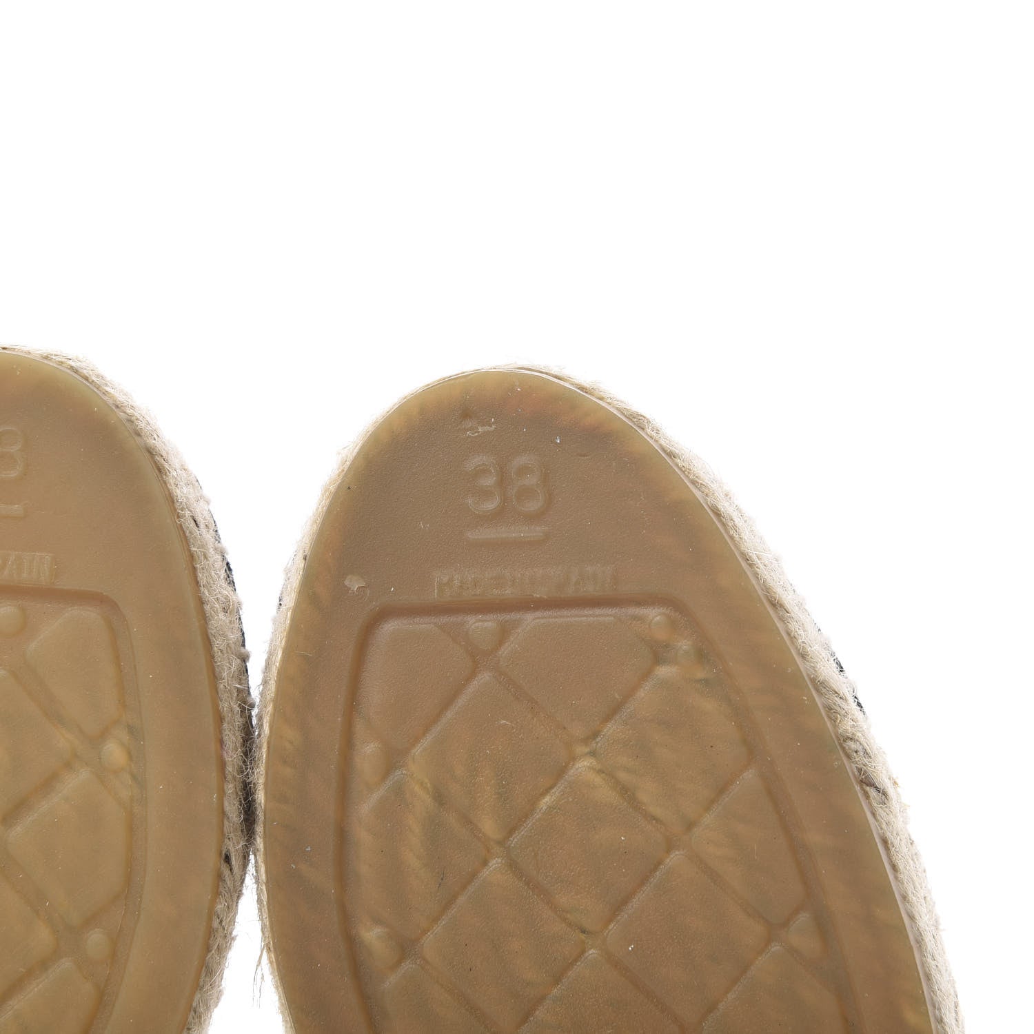 Chanel Raffia Fabric CC Espadrilles 38 Beige Black 6 of 10