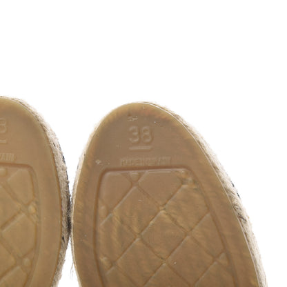 Chanel Raffia Fabric CC Espadrilles 38 Beige Black 6 of 10
