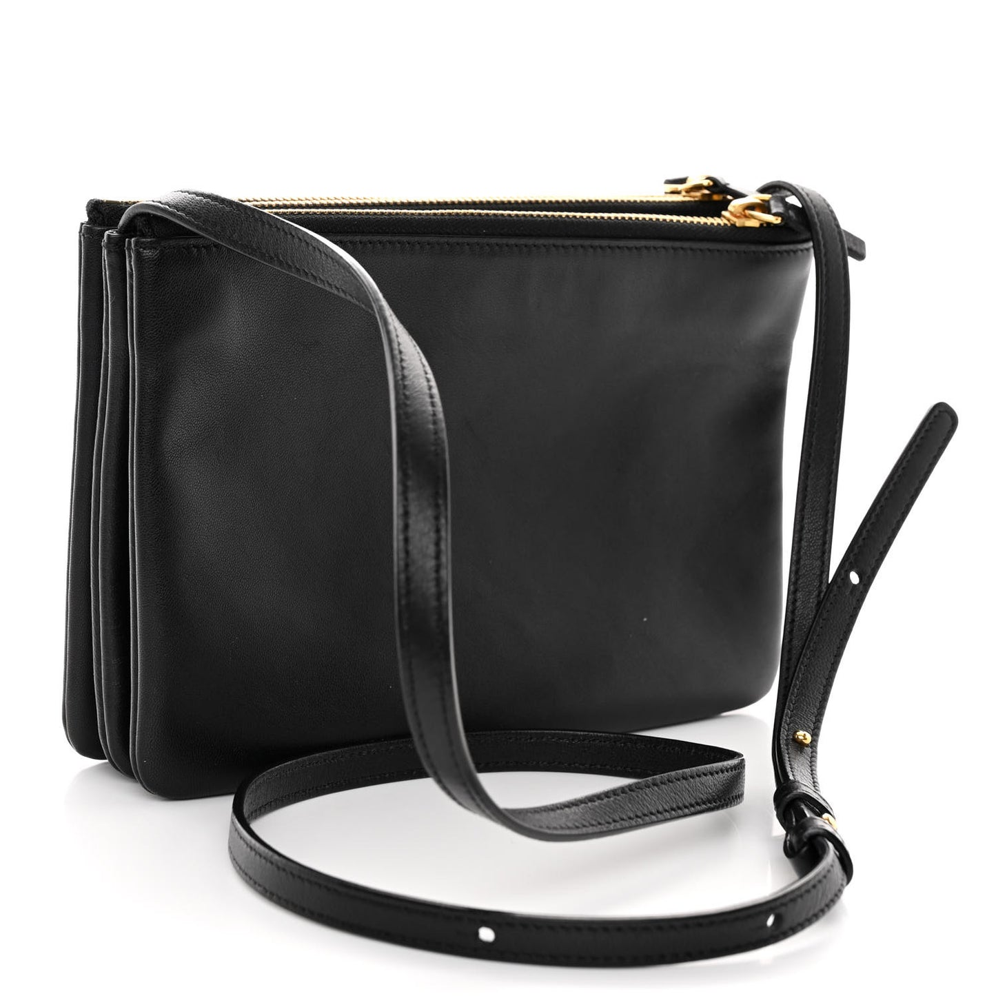 Lambskin Small Trio Crossbody Bag Black