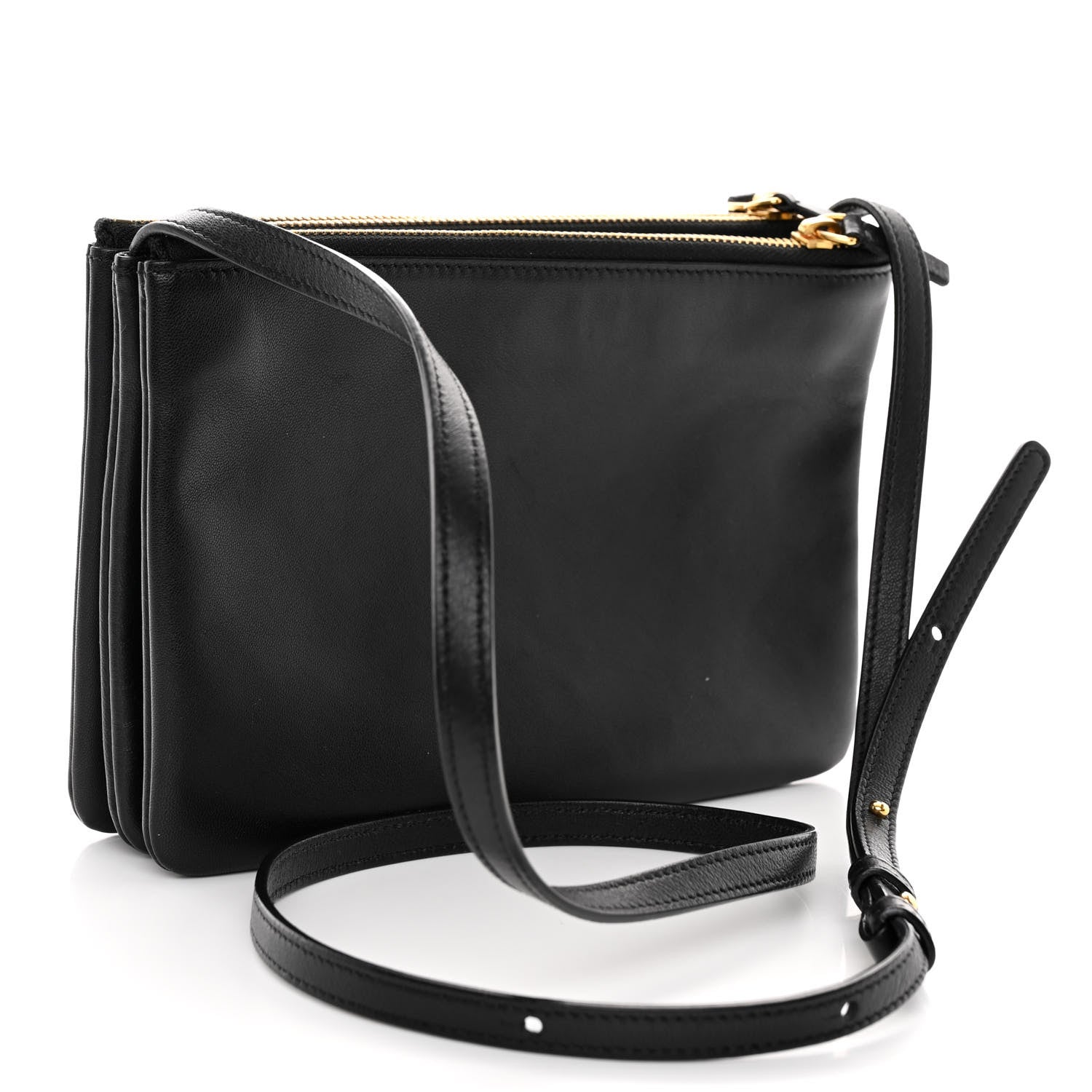 Celine Lambskin Small Trio Crossbody Bag Black 3 of 11