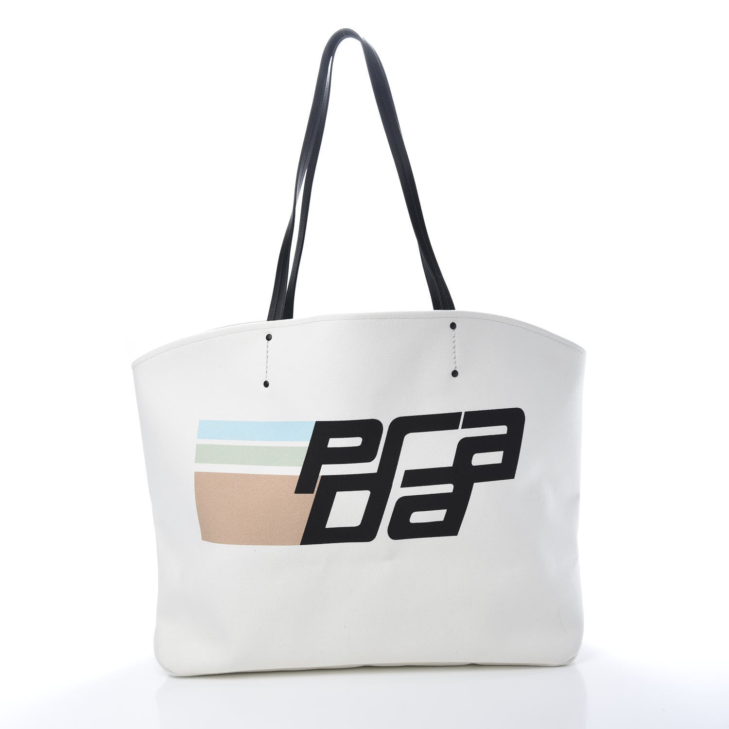 Prada Canvas Racing Logo Tote White 3 of 12