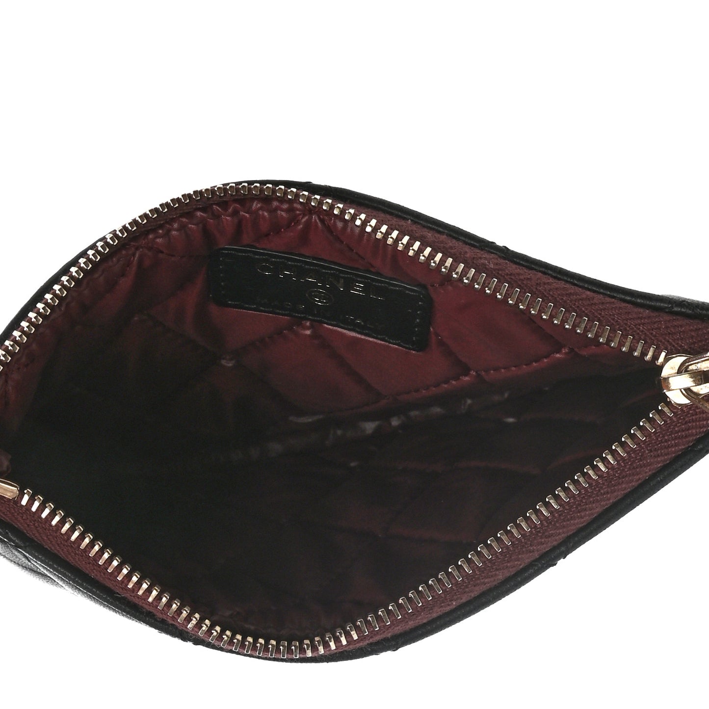 Lambskin Quilted Small Cosmetic Case Black