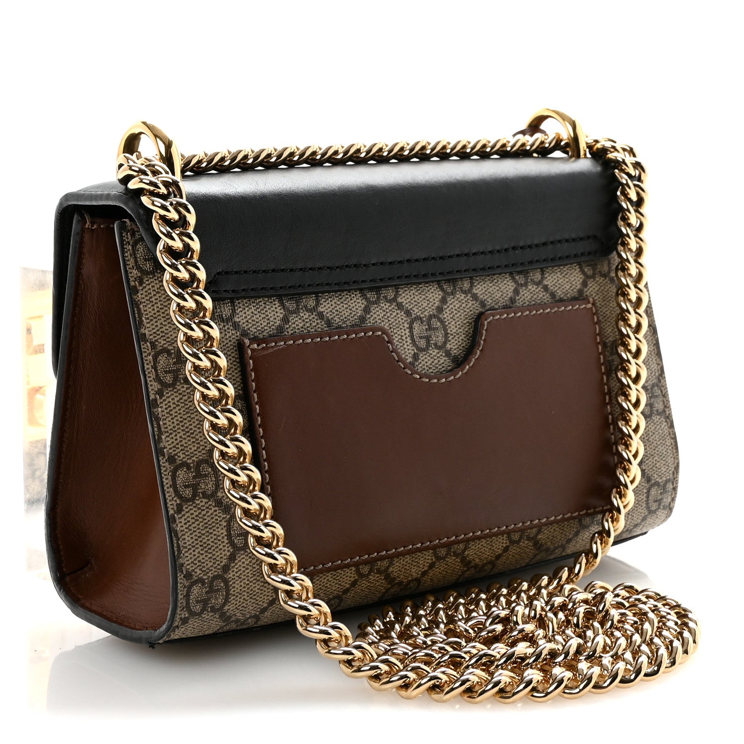 Gucci GG Supreme Monogram Calfskin Small Padlock Shoulder Bag Beige Black Cuir 3 of 10
