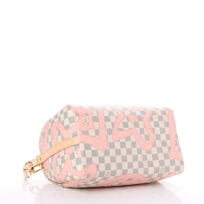 Louis Vuitton Damier Azur Tahitienne Speedy Bandouliere 30 Rose Ballerine 4 of 9