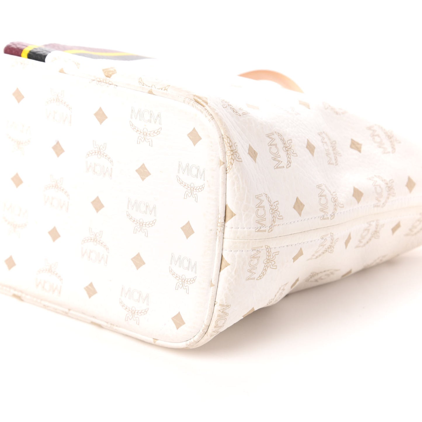 Visetos Striped Shopper Tote White