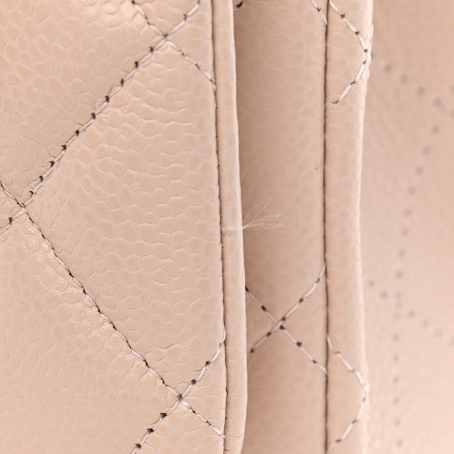 Caviar Quilted Maxi Double Flap Beige