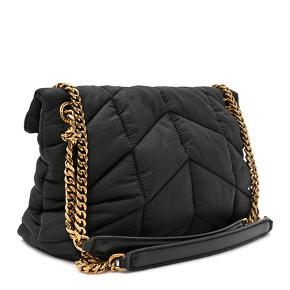 Saint Laurent Nylon Quilted Small Loulou Puffer Monogram Chain Satchel Black 2 of 9