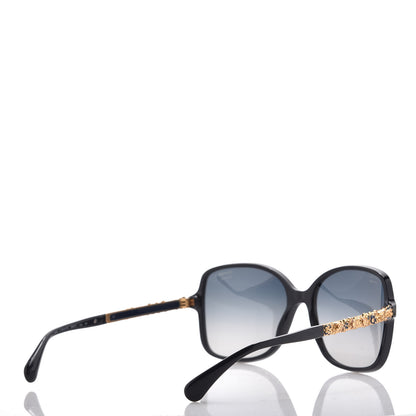 Chanel Acetate Polarized Bijou Square Sunglasses 5355 Black 4 of 9