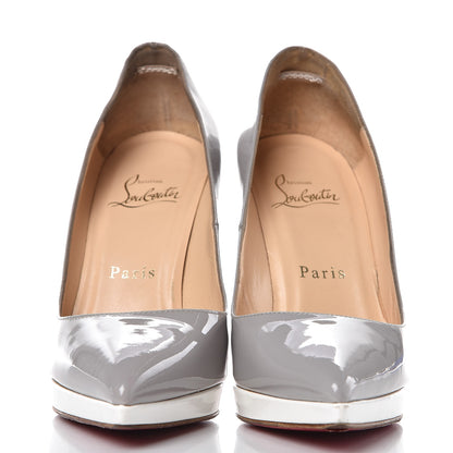 Christian Louboutin Patent Pigalle Plato 120 Pumps 35 Fluo Souris Craie 2 of 14