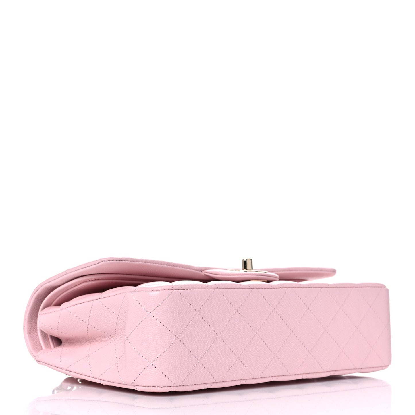 Caviar Quilted Medium Double Flap Light Pink