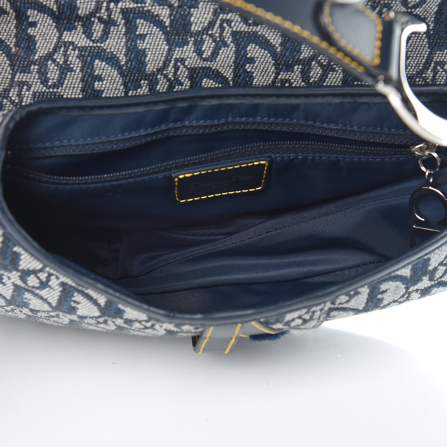 Christian Dior Monogram Saddle Bag Blue 5 of 9