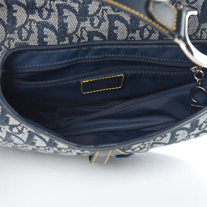Christian Dior Monogram Saddle Bag Blue 5 of 9