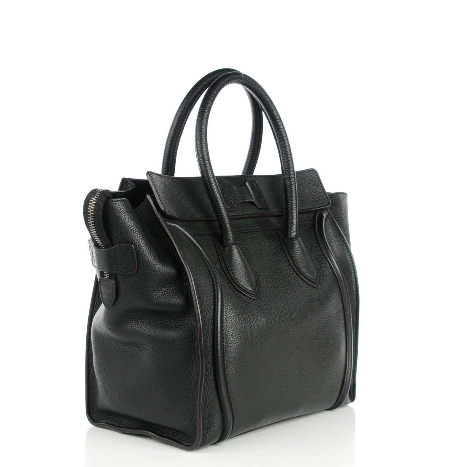 Celine Drummed Calfskin Mini Luggage Black 3 of 7