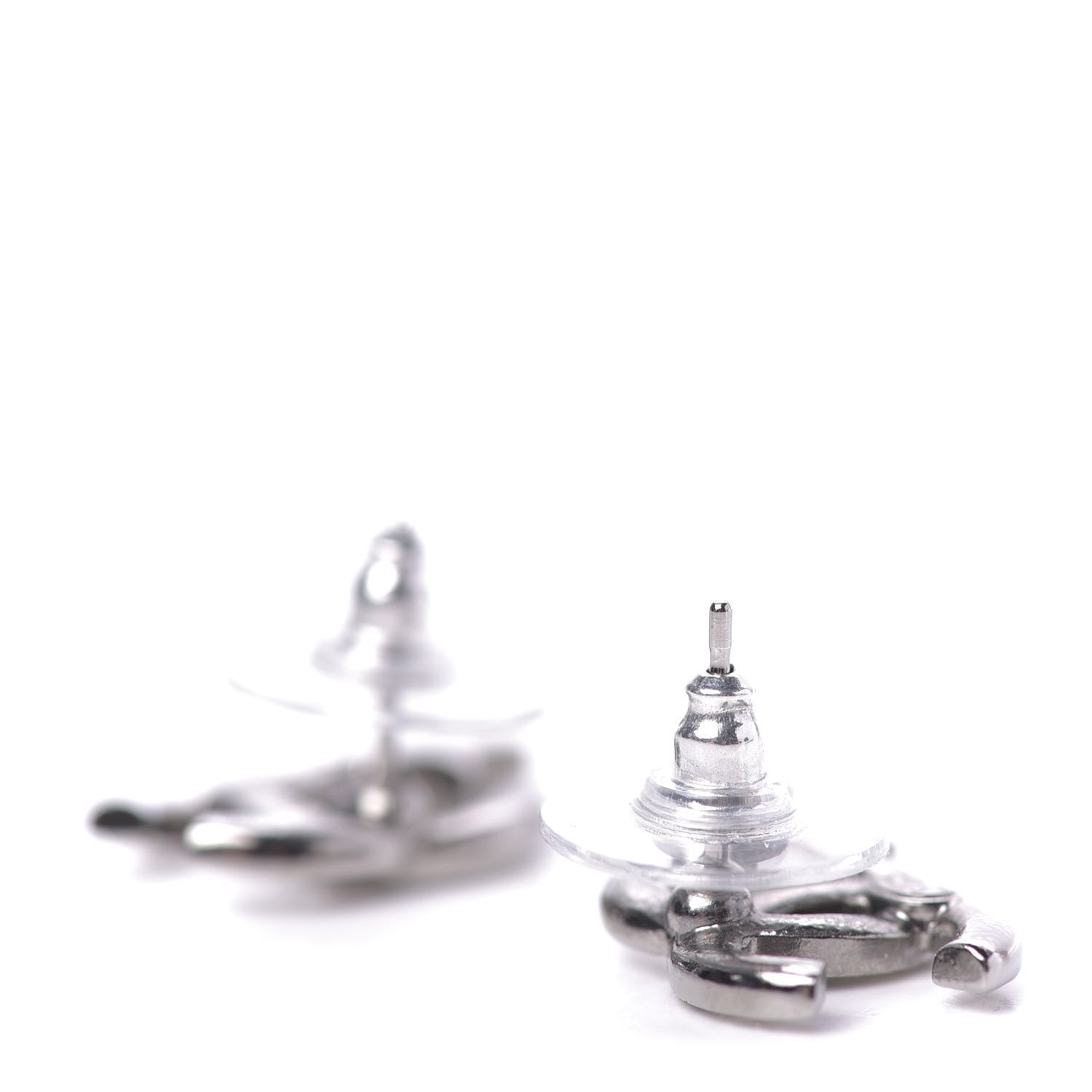 Chanel Crystal CC Starfall Earrings Silver 2 of 4