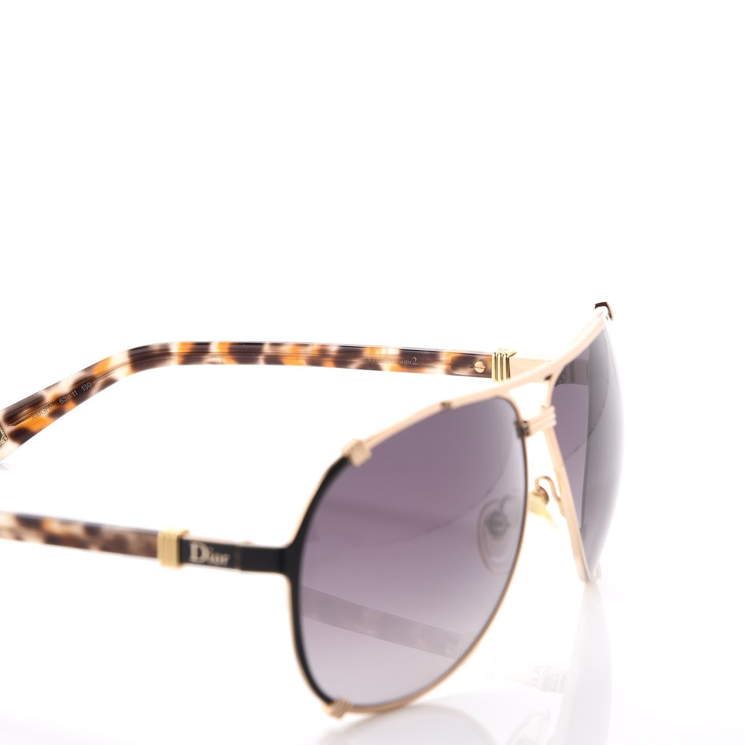 Christian Dior Chicago 2 Aviator Sunglasses Gold Grey 8 of 10
