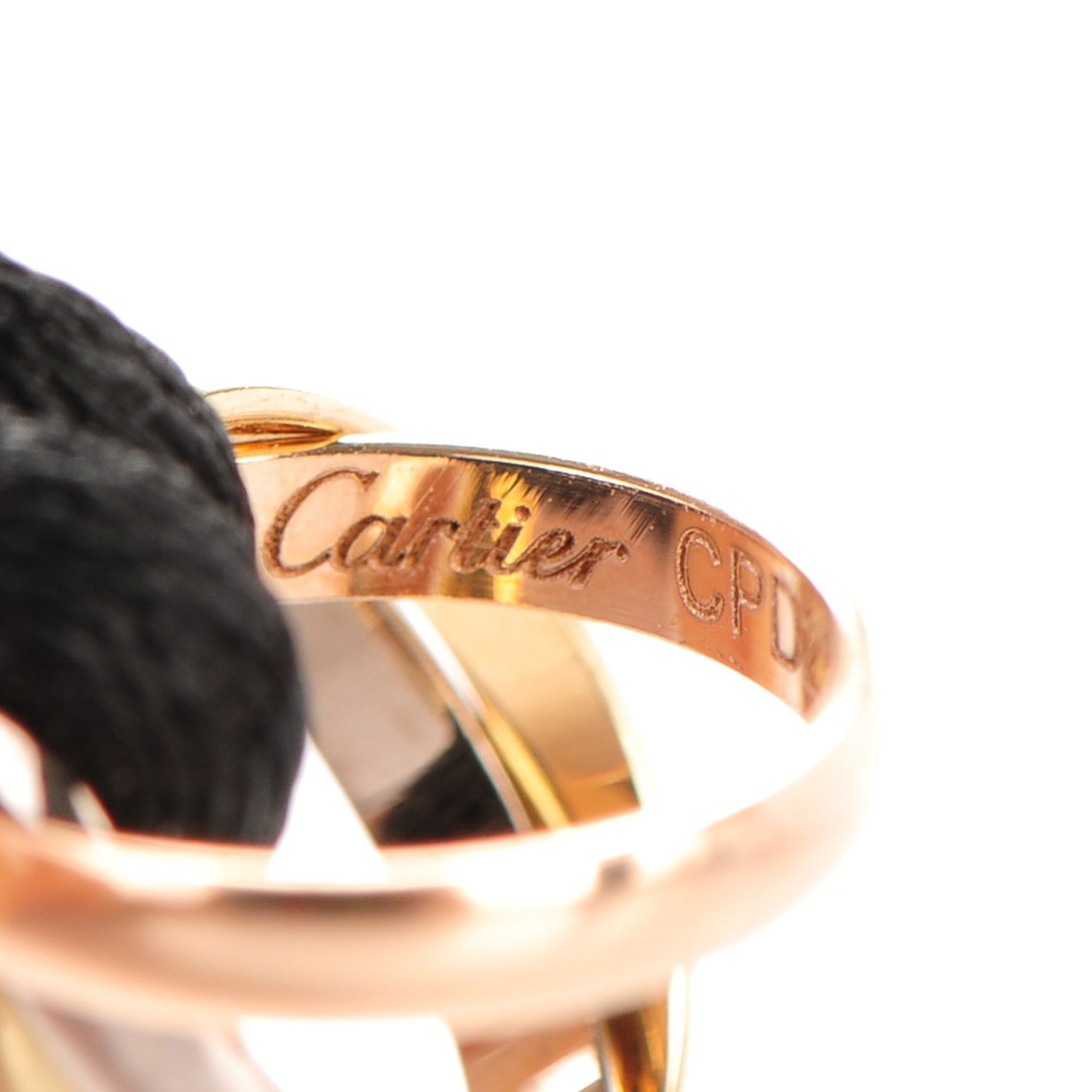 Cartier 18K Pink Yellow White Gold Trinity Adjustable Cord Bracelet 4 of 6
