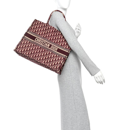 Christian Dior Oblique Large Book Tote Burgundy Multicolor 2 of 11