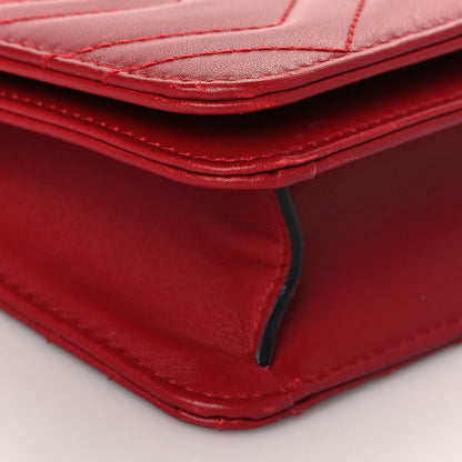 Gucci Calfskin Matelasse GG Marmont Mini Bag Hibiscus Red 8 of 10