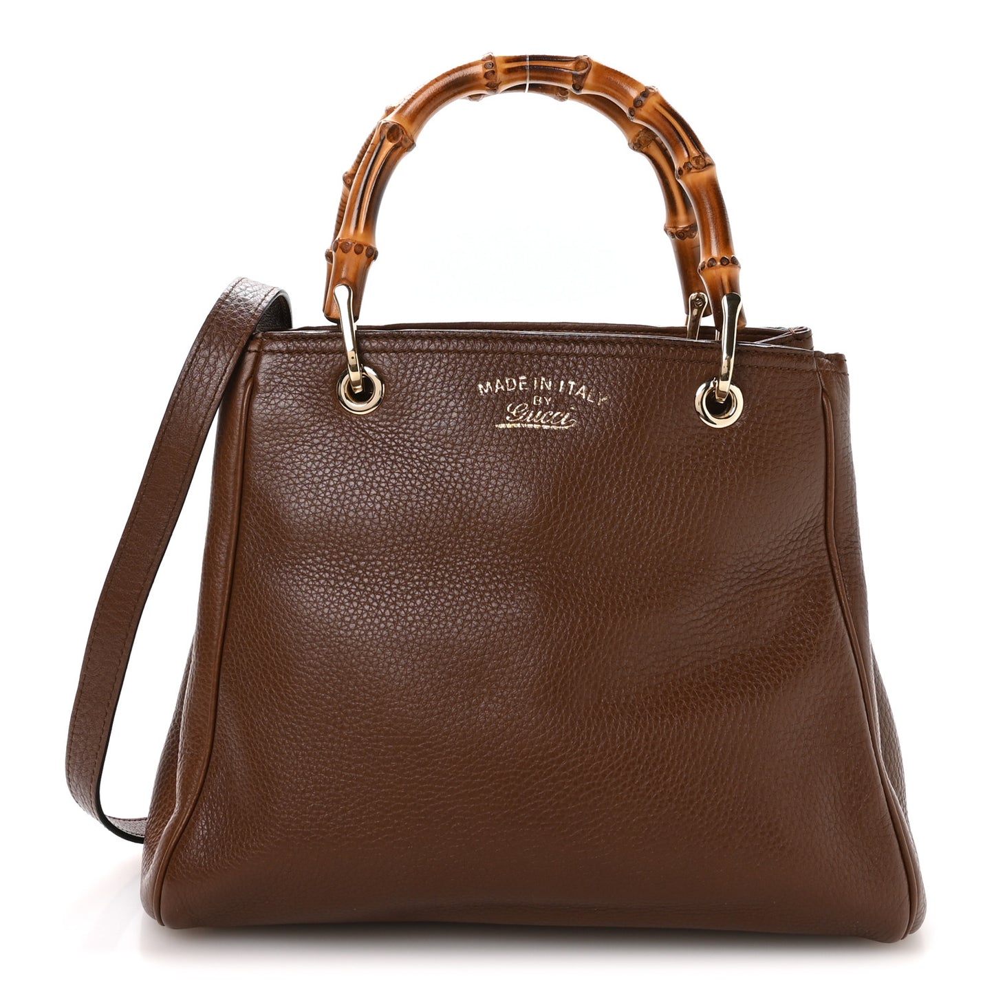 Calfskin Small Bamboo Shopper Tote Acero