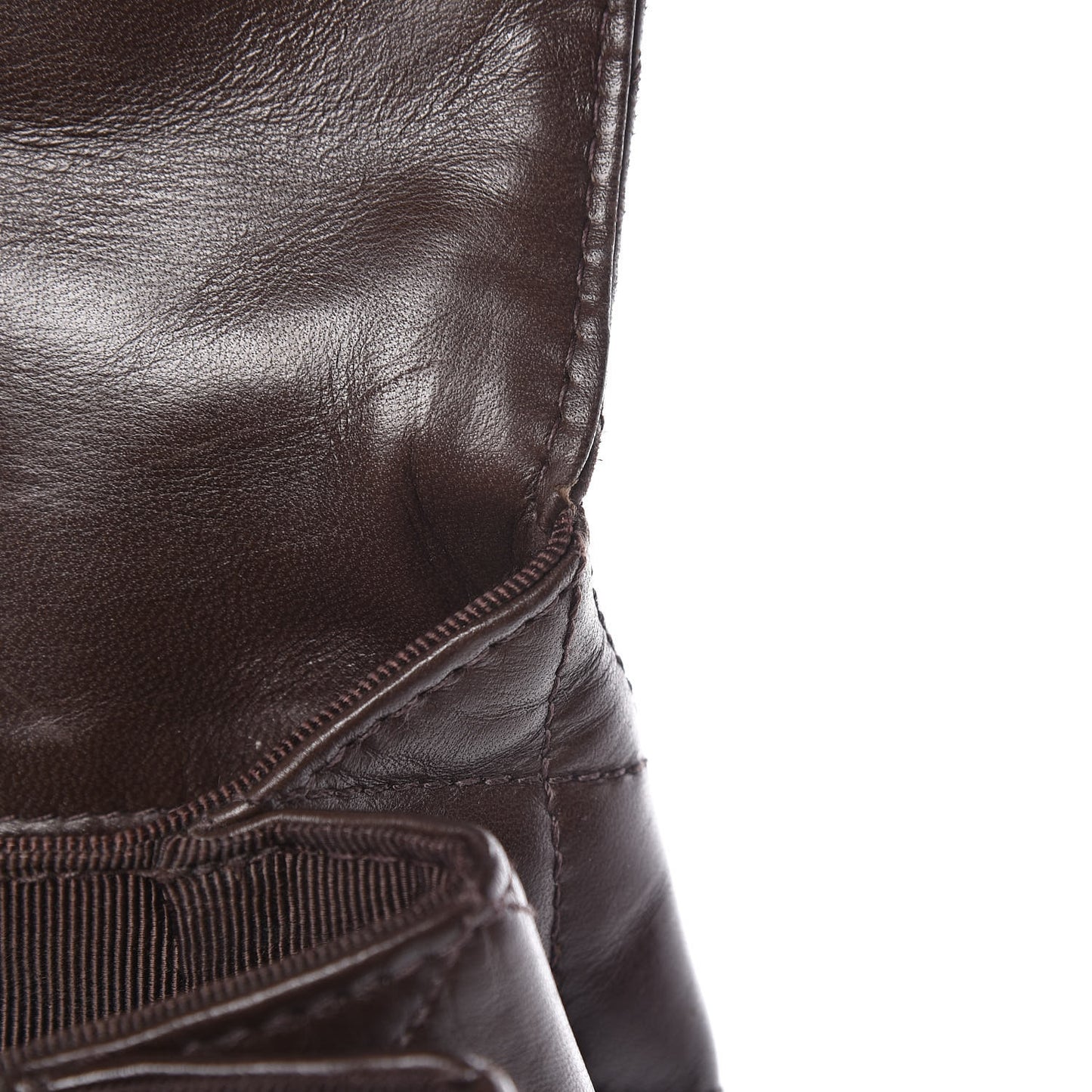 Lambskin Quilted Backpack Brown