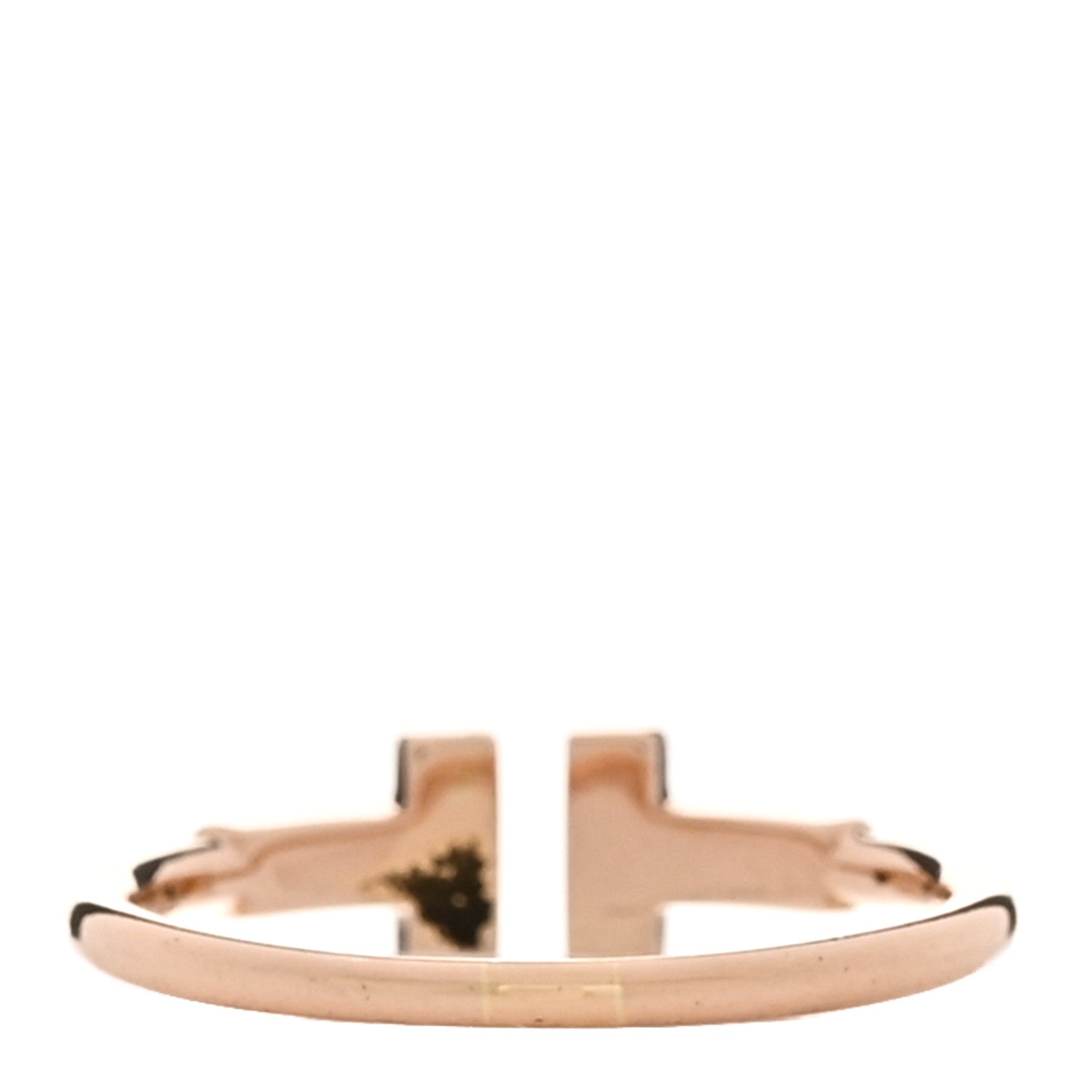 Tiffany 18K Rose Gold Diamond T Wire Ring 54 7 3 of 5