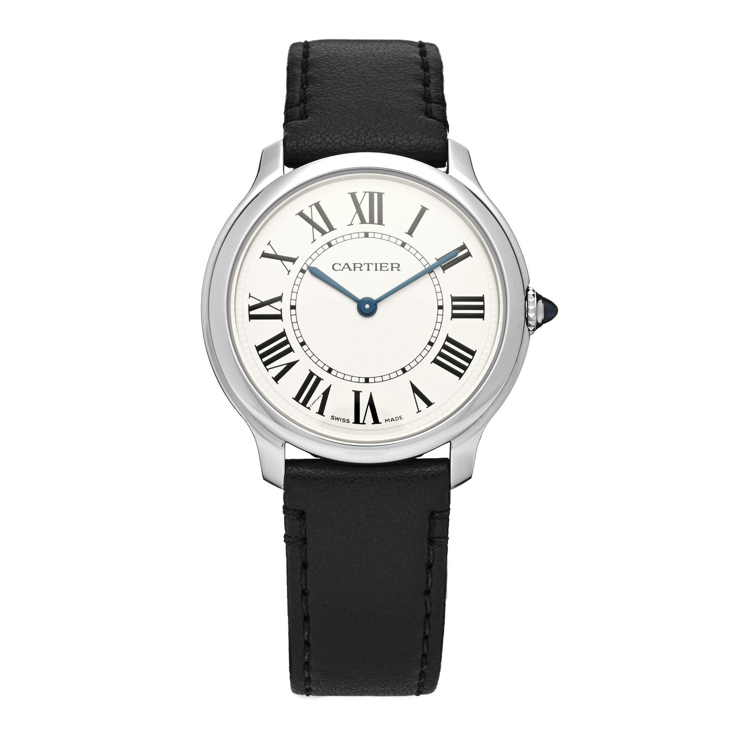 Stainless Steel Calfskin 36mm Ronde Must de Cartier Quartz Watch